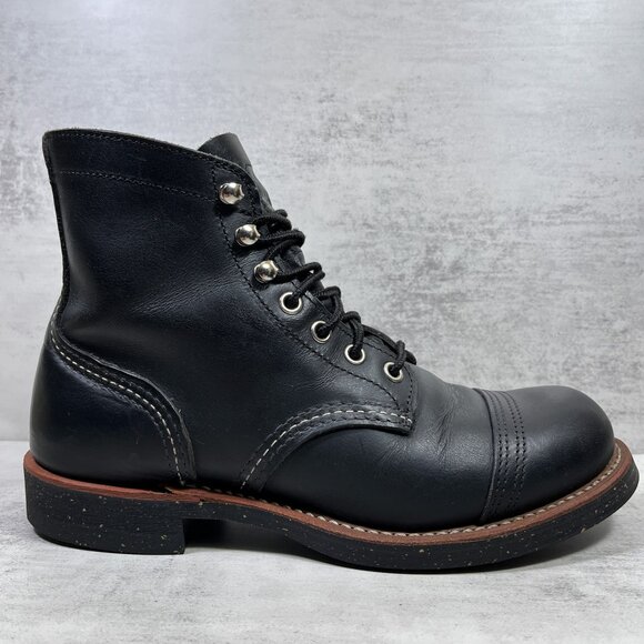 Red Wing Iron Ranger 8114 6" Leather Cork Sole Boots - Men's Size 6 D - Black - Picture 4 of 10